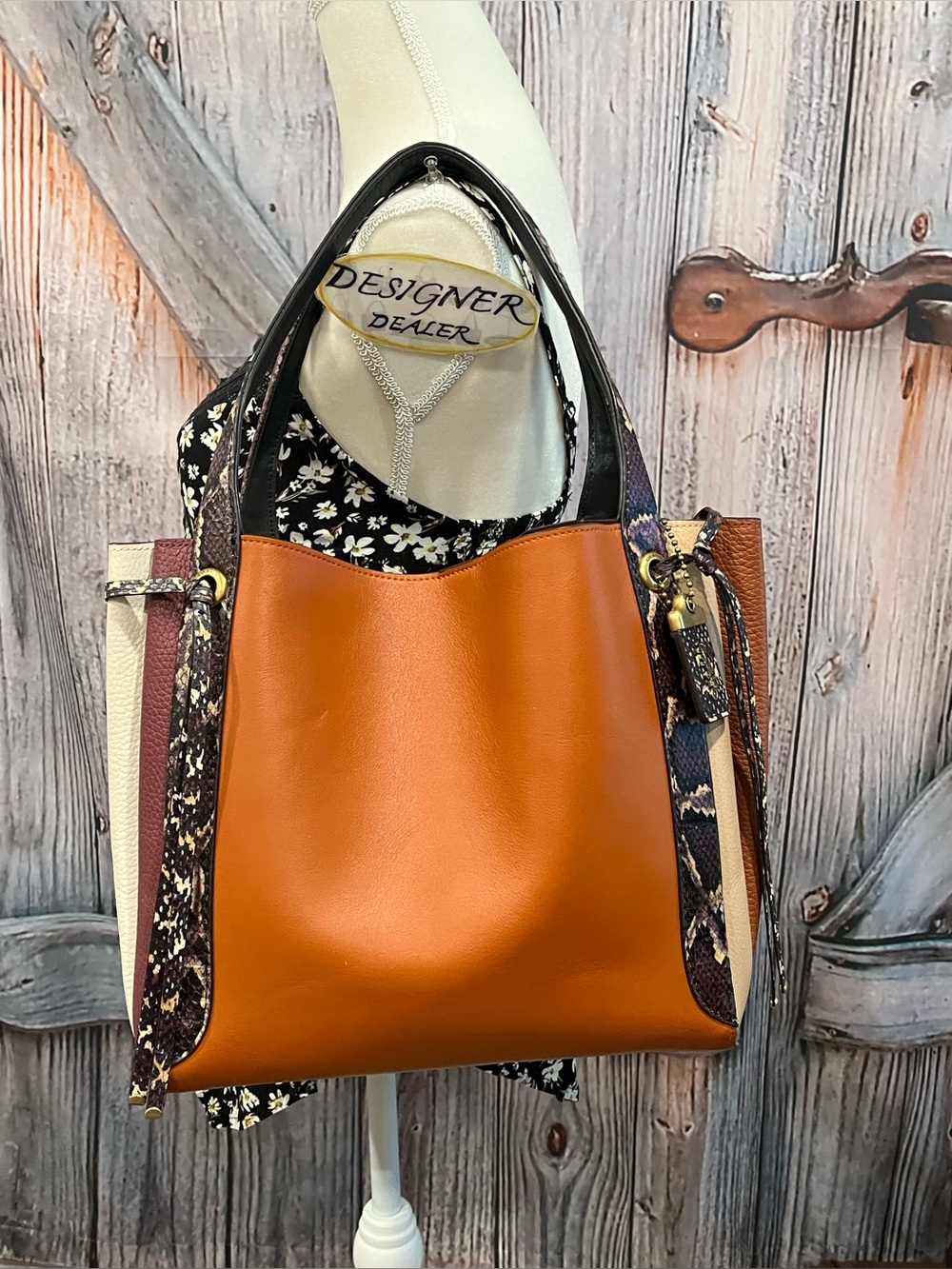 COACH Harmony Snakeskin Colorblock Hobo Shoulder bag 76418 VGC! - Picture 3 of 15